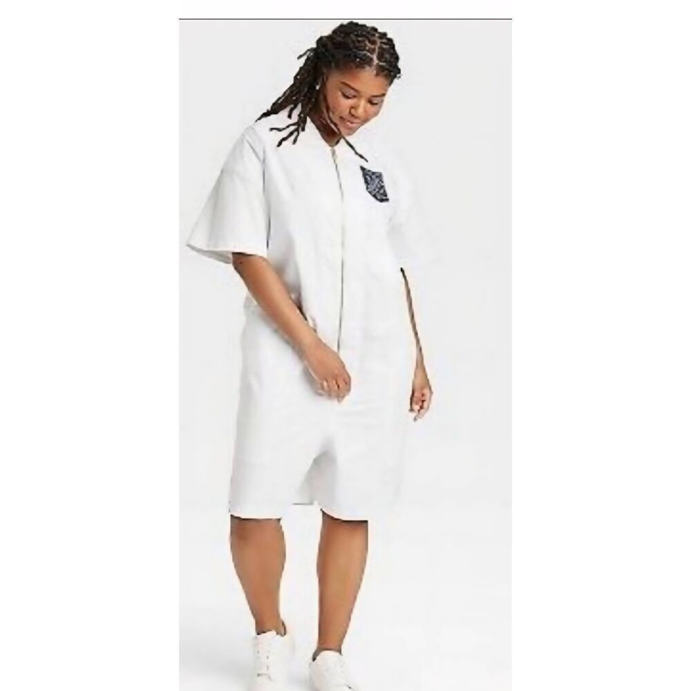 NWT Houston White Adult Short Sleeve Flight Suit romper jumpsuit SIZE XX-Large